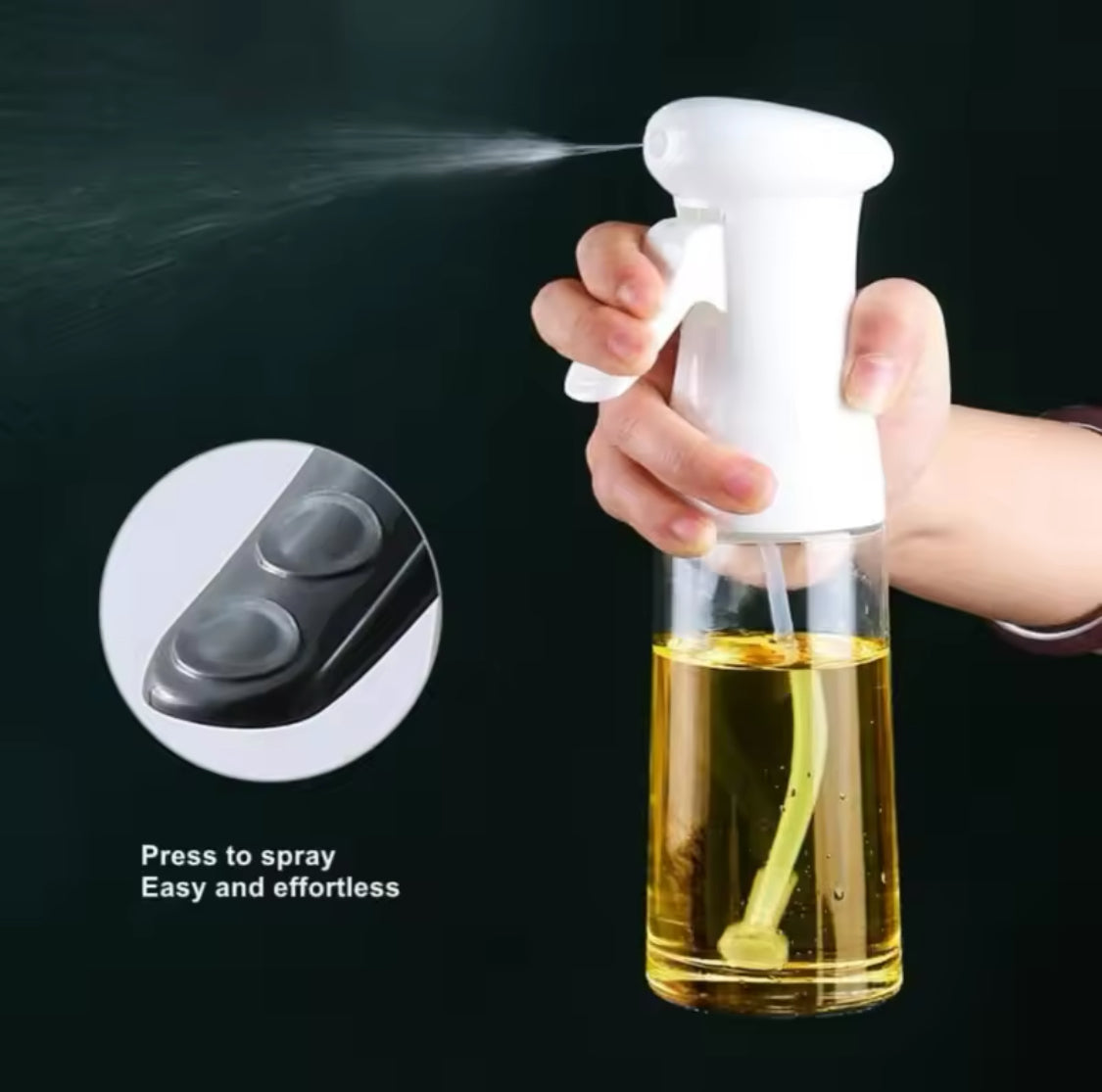Transparent Glass Kitchen Oil Spray Bottle, Cooking Oil Spray Bottle, Barbecue Spray Oil Dispenser Transparent Glass Kitchen Oil Spray Bottle, Cooking Oil Spray Bottle, Barbecue Spray Oil Dispenser